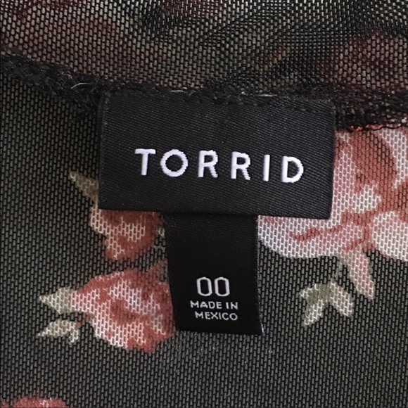 Torrid Multi-Color Floral Print Mesh Tee Dress - Picture 5 of 7